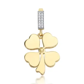 Altın Yonca Kolye Ucu