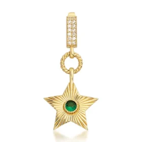 Altın Yeşil Taşlı Yıldız Kolye Ucu