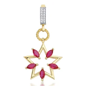 Altın Renkli Taşlı Yıldız Kolye Ucu