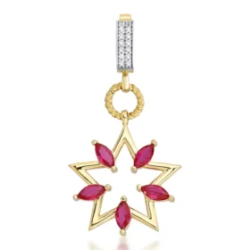 Altın Renkli Taşlı Yıldız Kolye Ucu