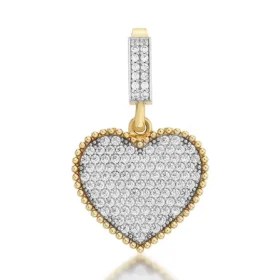 Altın Taşlı Kalp Kolye Ucu