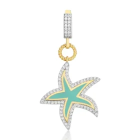 Altın Mavi Deniz Yıldızı Kolye Ucu