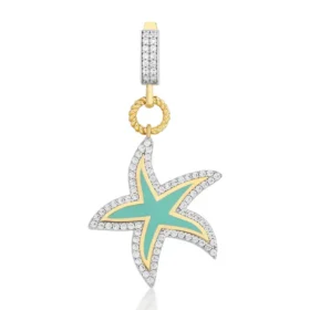 Altın Mavi Deniz Yıldızı Kolye Ucu