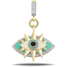 Altın Yeşil Göz Kolye Ucu