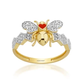 Bee Mine Altın Arı Kalpli Yüzük