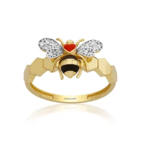 Bee Mine Altın Arı Kalpli Yüzük