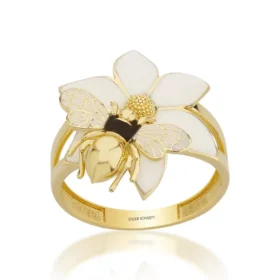 Bee Mine Altın Arı Çiçek Yüzük