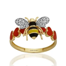 Bee Mine Altın Arı Kalpli Yüzük
