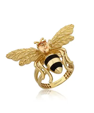 Bee Mine Altın Arı Renkli Taşlı Yüzük - Görsel 3