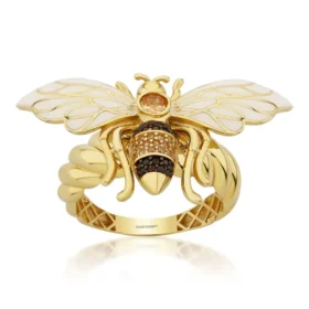 Bee Mine Altın Arı Renkli Taşlı Yüzük