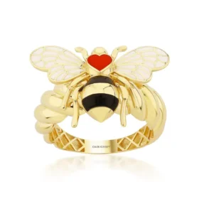 Bee Mine Altın Arı Kalpli Burgu Yüzük