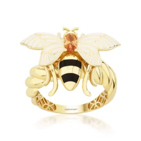 Bee Mine Altın Arı Turuncu Taşlı Yüzük