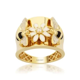 Bee Mine Altın Arı Çiçek Yüzük