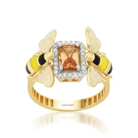 Bee Mine Altın Arı Turuncu Taşlı Yüzük