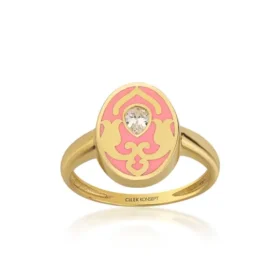 Altın Pembe Mineli Yüzük