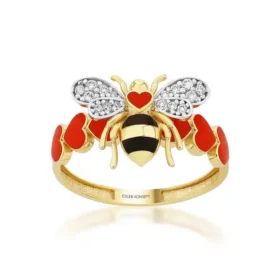 Bee Mine Altın Arı Kalpli Yüzük