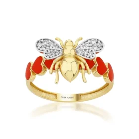 Bee Mine Altın Arı Kalpli Yüzük