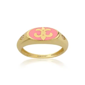 Altın Pembe Mineli Yüzük