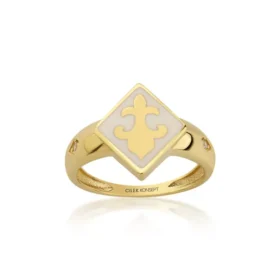 Altın Beyaz Mineli Yüzük