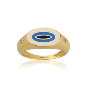 Altın Nazar Boncuğu Yüzük