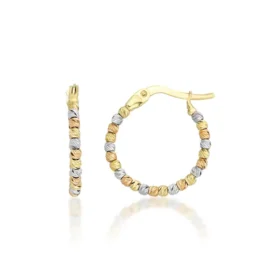 Altın Üç Renk Dorika Küpe