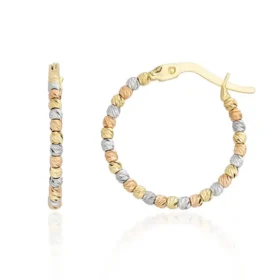 Altın Üç Renk Dorika Küpe