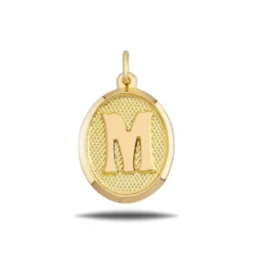 Altın M Harf Kolye Ucu