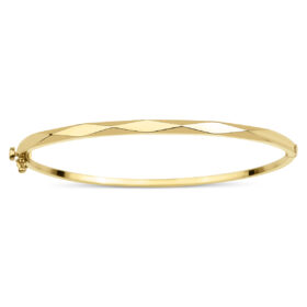 14 Ayar Altın Kelepçe Bilezik Asimetrik İnce