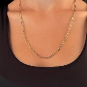 14 Ayar Altın Ataş Desenli Zincir Kolye 3.80 mm