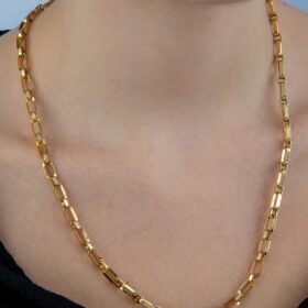 14 Ayar Altın Atlamalı Ataç Kolye 5 mm