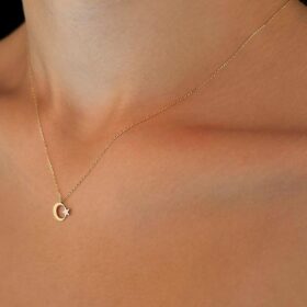 14 Ayar Altın Ay Yıldız Kolye