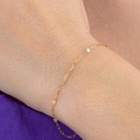 14 Ayar Altın Aynalı Ataç Zincir Bileklik