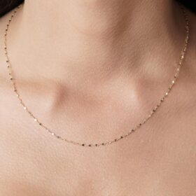 14 Ayar Altın Aynalı Zincir Kolye 1.35 mm