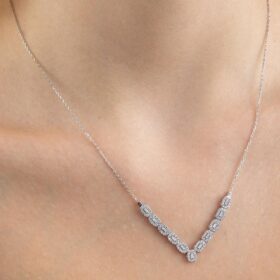 14 Ayar Altın Baget Dizisi Kolye