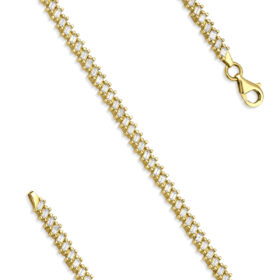 14 Ayar Altın Baget Taş Detaylı Su Yolu Bileklik