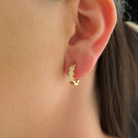 14 Ayar Altın Su Dalgası Halka Küpe