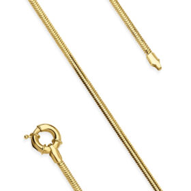 14 Ayar Altın Omega Kilit Detaylı Balıksırtı Bileklik 2,50 mm