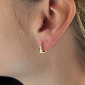 14 Ayar Altın Beşgen Küpe