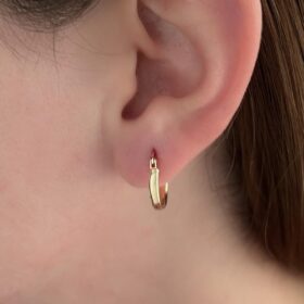 14 Ayar Altın Bombeli Halka Küpe