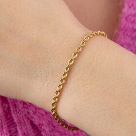 14 Ayar Altın Burgu Halat Bileklik 3.30 mm