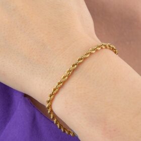 14 Ayar Altın Burgu Halat Bileklik 3.25 mm