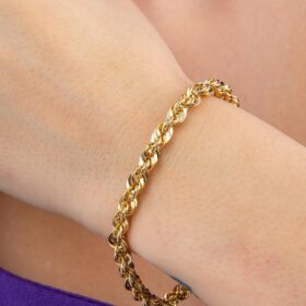 14 Ayar Altın Burgu Halat Bileklik 5.15 mm