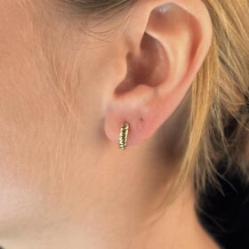 14 Ayar Altın Burgu Halat Küpe