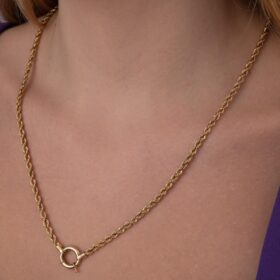 14 Ayar Altın Burgu Halat Zincir Kolye 3.20 mm