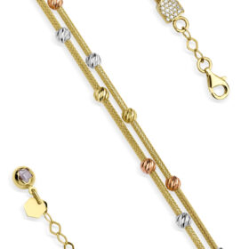 14 Ayar Altın Çift Sıra Tilki Kuyruğu