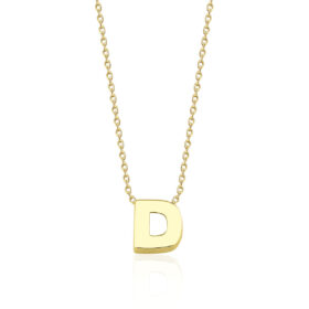 14 Ayar Altın D Harfli Kolye