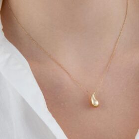 14 Ayar Altın Damla Kolye