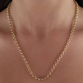 14 Ayar Altın Desenli Küp Zincir 3,25 mm