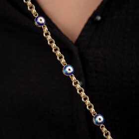 14 Ayar Altın Doch Zincirde Göz Bileklik