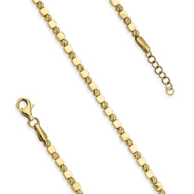 14 Ayar Altın Dorika Top Detaylı Küp Bileklik